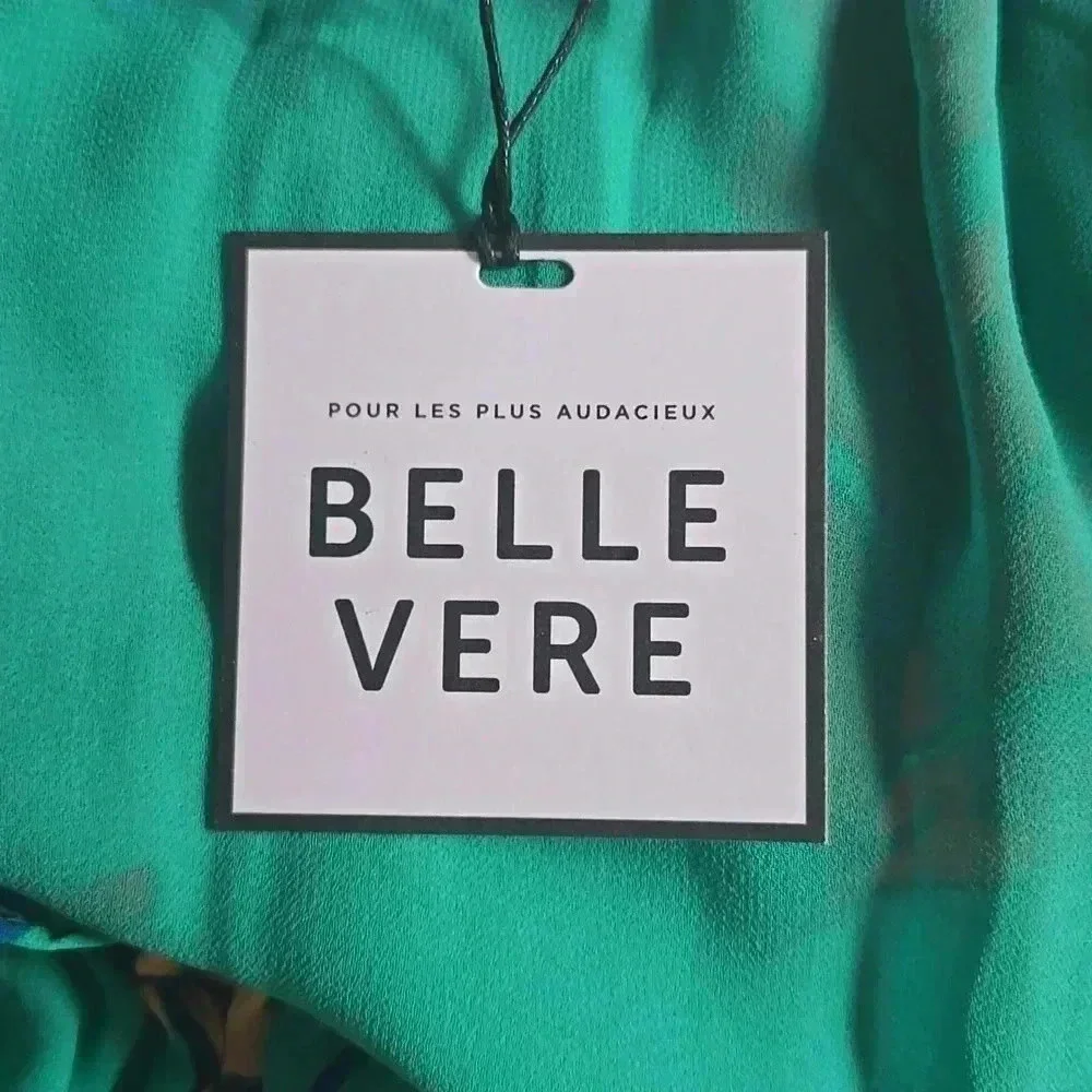 Anthropologie Belle Vere maxi green flower full dress - Picture 11 of 11